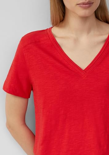 s.Oliver T-Shirt aus Flammgarn mit V-Ausschnitt – Ansicht 5