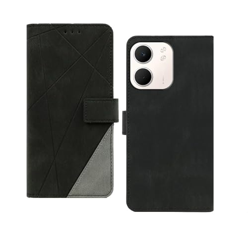 Image of amazon basics Oppo A5X 5G Flip Cover | Card Pockets Wallet & Stand | Flip Cover for Oppo A5X 5G (Black with Grey)