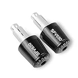 OXYMUV Lenkerstecker Für Suzuki SFV650 Gladius SFV 650 2009-2016 Motorrad Lenkerenden Aluminium Lenkerendkappen Griffe Kappe Ausgeglichener Stecker Mit Logo (Farbe : Schwarz)
