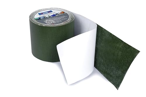 Image of PVC Tarpaulin Repair Tape for Quick Fixes | Self-adhesive and Waterproof | Best for Tarpaulin Repair, Pond lining, Fish tank, and Truck cover (9.5cm x 5m length, Green)