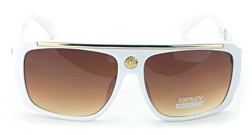 Image of Lion Head Flat Top Hip Hop Rapper Retro Bold Sunglasses