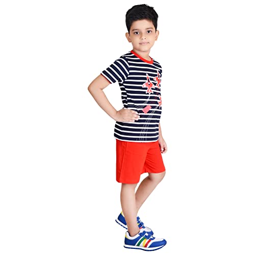 Image of Clothe Funn Boys Printed Cotton Half Sleeves T-Shirt & Shorts Set