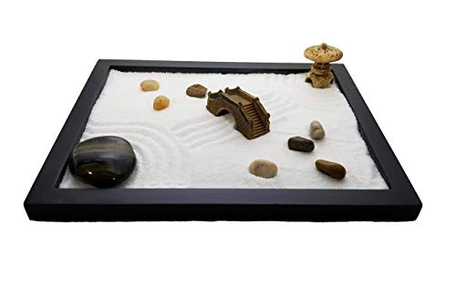 Zen Sand Garden For Desk With Rake, Rocks And Figures (Medium) #TOP1