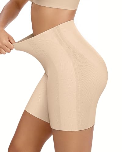 OEAK Tummy Control Shapewear for Women Seamless Girdle High Waisted Body Shaper Underwear Panty Smooth Under Dress Shapewear Nude Shorts S
