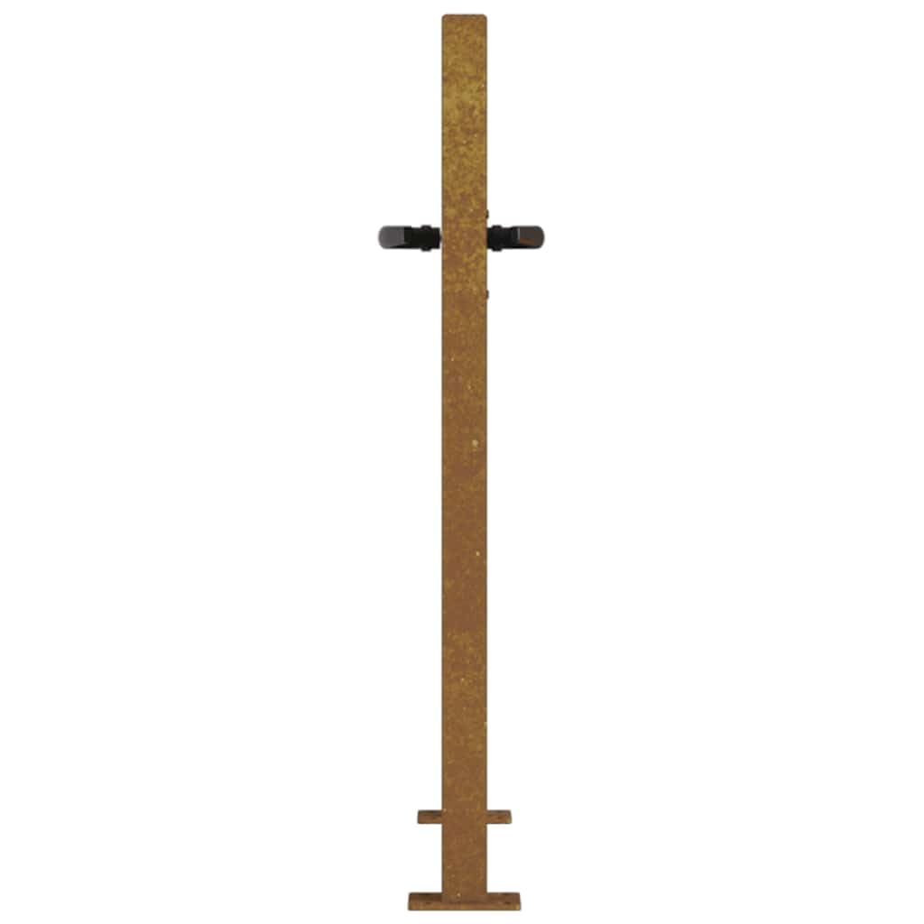 vidaXL Cancello da Giardino 100x75 cm in Acciaio Corten Design bambù, cancello, cancello in Acciaio, cancello da Esterno, cancello di Sicurezza