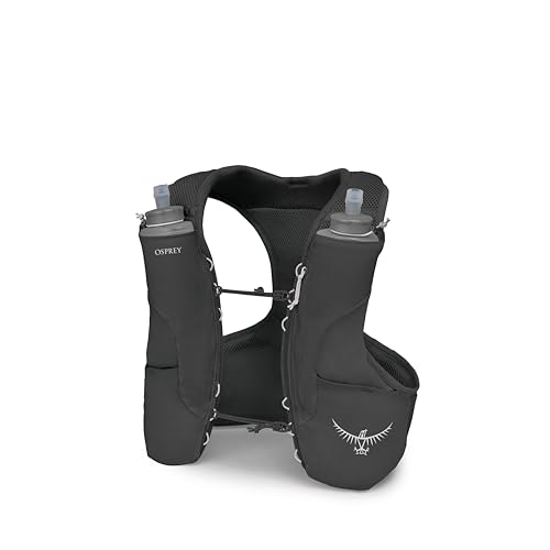 Osprey Duro LT Mens Running Hydration Vest with Hydraulics Soft Flasks - Lightweight Water Pack with Pockets Black Medium