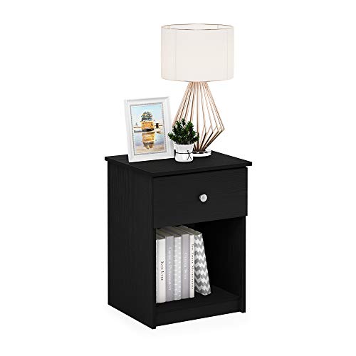 Image of Furinno Tidur Nightstand, Black Oak, Americano, 2-Pack