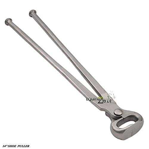14\" Horse Shoe Pullerâ€“Premium Vanadium Steel Farrier Tool with Dull Finish,Heavy-Duty Design for Professional Hoof Care,Precision Pulling,Durable,Ergonomic Grip for Efficient Hoof Removal and Shoeing