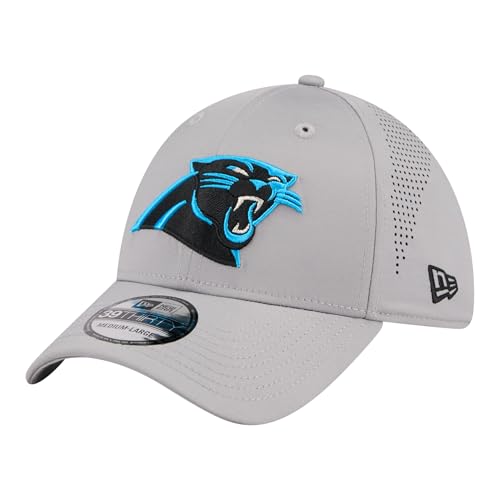 New Era Men's Gray Carolina Panthers Perforated 39THIRTY Flex Hat
