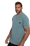 vintage herrenmode bequeme JP 1880 Passform JP 1880 Herren große Größen Übergrößen Menswear L-8XL T-Shirt, Halbarm, Vintage Look, Rundhals, Brusttasche helles blaugrün 3XL 812504726-3XL