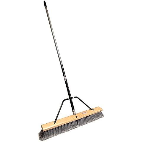 American Select Tubing Pbma24004 Heavy Duty 24" Multi-Surface Push Broom with Silver/Black Handle Cover