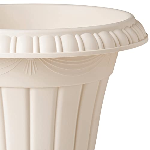 Arcadia Garden Products PL00BG Classic Traditional Plastic Urn Planter, 16” x 18”, Beige by Arcadia Garden Products - Image 3