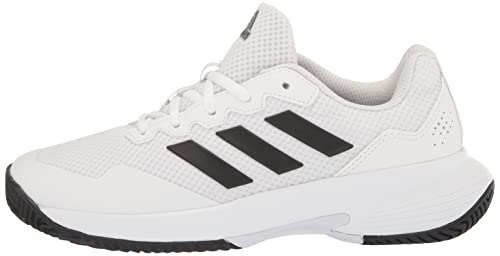 adidas Tênis masculino Gamecourt 2, Branco/Preto/Branco, 9.5