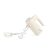 Salter Cream Retro Hand Mixer – Electric Whisk, 5 Speeds + Turbo, XL Chrome Beater & Dough Hook Accessories, Baking Mixer, For Pizza Dough, Meringue, Eject Function, Vintage-Inspired Design, 400W