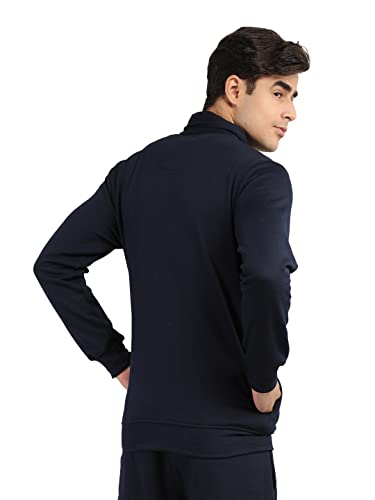 Image of CHKOKKO Fleece Men Winter Sports Running Zipper Collared Neck Stylish Jacket