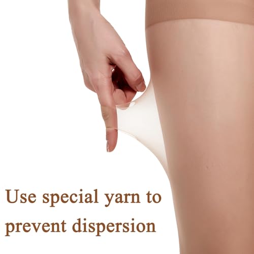 3 Pairs Women's Black Tights - 20D Non Rip Sheer Tights Control Top Pantyhose for Reinforced Toes- Smooth & Durable4