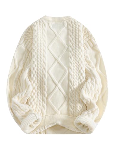 Image of Aelfric Eden Oversized Knit Sweater Solid Vintage Pullover Sweater Unisex Woven Crewneck Knitted Tops