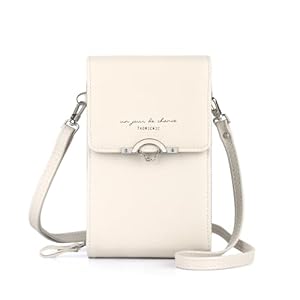 Katech Handytasche Zum Umhängen, Kleine Umhängetasche Damen Für Smartphone Unter 6,7 Zoll, Kleine Tasche Damen, Schultertasche Damen PU Leder, Handtasche Damen Klein Für Schlüssel, Geld, Beige