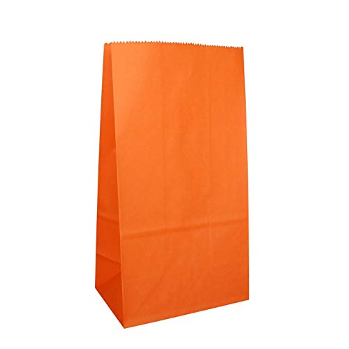 Partay Shenanigans Party Favor Bags - 50 Pack Kraft Paper Goodie Gift Lunch Treat Bags - Party Supplies for Theme Kids Birthday - 5"x3"x9" (Orange)