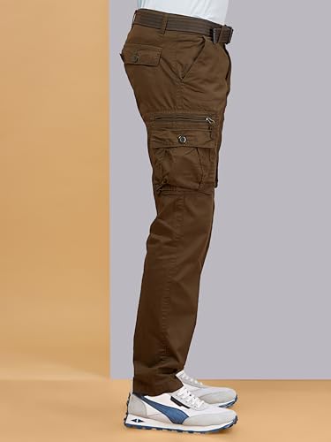 Image of BEEVEE Mens Fixed Waist Cargo Pant with Belt.