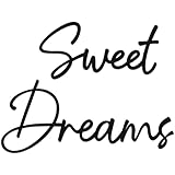 Sweet Dreams Wall Decor, Black Metal Wall Art Decorations for Bedroom Living Room, Large Modern Signs for Above Bed Wall Decor,16 X 9.4In Metal Words Hanging Sign for Family Home Farmhouse Apartment