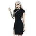 Produktbild Damen Gothic T-Shirt Punk Schwarz Kleid Kurzarm Shirt Kleid Top Mode Freizeit Oberteil Elegant Wunderschön Streetwear Mini Kleider Piebo Cheongsam Kleid Qipao Chinesisches Kostüm Cospla (M, Schwarz-1)