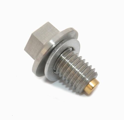 GoldPlug | Made in USA | M12x1.75 | Stainless Magnetic Drain Plug, Fits All Chevy/GMC 2020-2025 Except 6.6l, Fits All Ford Cars/SUVs Except 3.0l and 2.7l V6 | AP04 | Includes SW01 Washer |