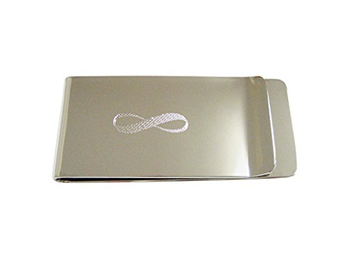 Kiola Designs Silver Toned Etched Mathematical Infinity Google Googol Symbol Money Clip