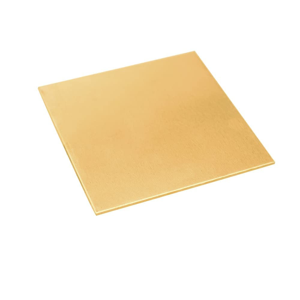 Tynulox 14 Gauge Brass Sheet，H62 Brass Plates Metal 0.059" Thickness x 5.9" Width x 5.9" Lenght, for Models, Crafts, Repairs, Electrical, 1Pcs-image-30