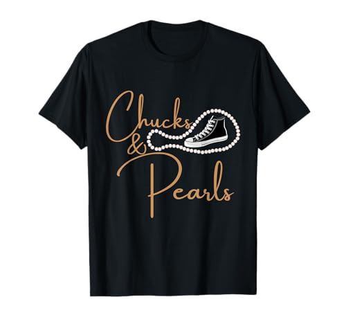 Chucks and Pearls 2021 HBCU Melanin Queen Black Gift T-Shirt