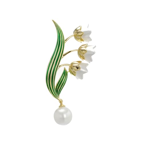 Pearl Lily of the Valley Brooch
