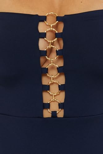 Trina Turk Women's Monaco Ring Bandeau One Piece Swimsuit, Adjustable, Bathing Suits4