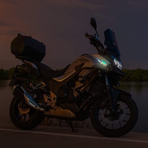 Tomall 4 Pcs 5.7'' Flame Reflective Sticker For Car Vinyl Racing Sports Flame Stripe Decal For Golf Cart Off-Road Vehicles Motorcycles Bike Skateboard Laptop Diy Decoration (Gradient) #TOP4