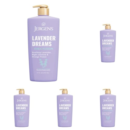 Image of Jergens Shea Fusion Lavender Dreams Body Lotion, Shea Butter, 14 Fl Oz (Pack of 5)