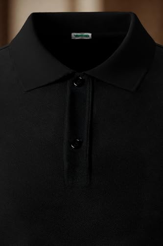 Image of Veirdo Pure Cotton Half Sleeves Regular Fit Plain Solid Classic Polo Collar T-Shirt for Men & Boys (Color Options- Black, Maroon & Olive)
