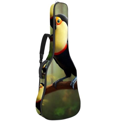 Sac pour guitare acoustique étanche et robuste avec motif toucan coloré