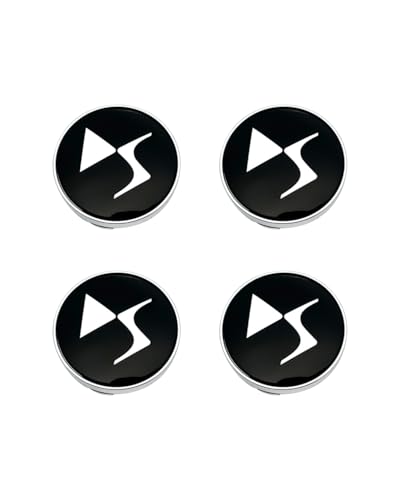 ZEXIJOW Pièces Auto 60mm Cache Moyeux pour Citroen DS3 DS4 DS6, Enjoliveurs de Roue Capuchon Centre Accessoires Extérieurs Voiture 3D Logo Noir