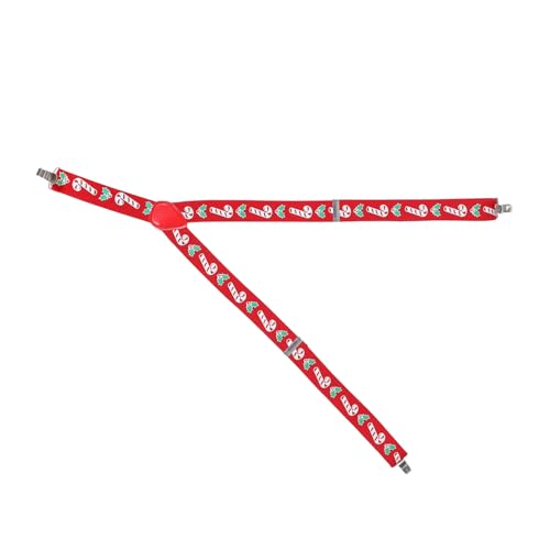 FRCOLOR Adjustable Santa Suspenders Christmas Party Accessory for Men Funny Xmas Straps with Snowflake