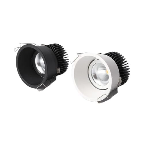 Panel de luz redondo para techo en elegante acabado negro con foco LED de 10W