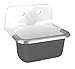 American Standard 7692.008.020 Lakewell Cast Iron Wall Mounted Service Sink with Drilled Back 2 Holes on 8-Inch Center and Rim Guard, 22 by 18-Inch, White