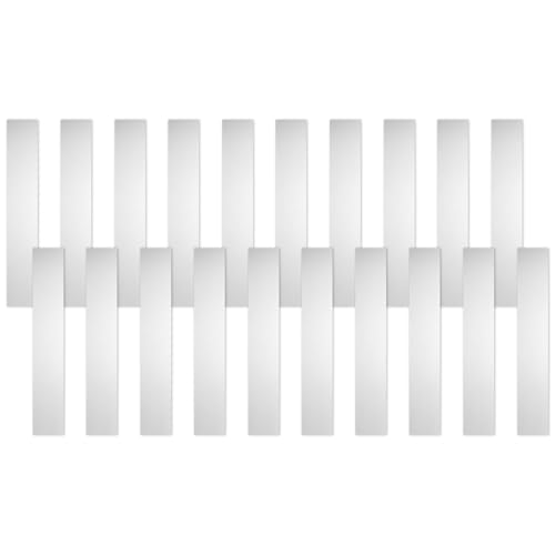 Image of sourcing map 20 Pcs Stainless Steel Shim Stock, 1" Width 6" Length 0.02-0.25mm Thickness Metal Shims Flat Shims Corrosion Resistant for Leveling, Gap Filler Trim Strip, Silver