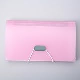 Fächermappe mit 13 Fächern, Polypropylen, Brieftaschen-Organizer für Karten, Quittungen, Gutscheine und Tickets (Rosa)