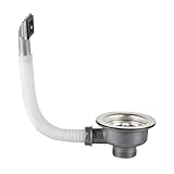 Gurtt 114 mm Edelstahl-Spülbecken-Siebkorb mit Überlaufanschluss für Edelstahlspülen – Ersatzteil