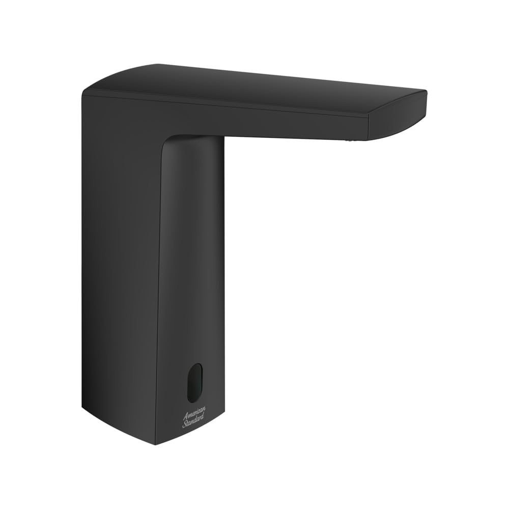 American Standard Paradigm Selectronic 7037205.243 - Grifo sin contacto, funciona con pilas con mezcla por encima de la cubierta, 0.5 GPM, negro mate