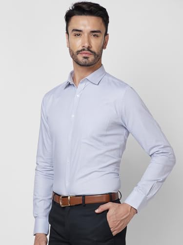 Image of Park Avenue Slim Fit Pure Cotton Checks Pattern Semi Cutaway Collar Formal Shirt