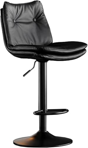 Tabouret de bar pivotant réglable 60-80 cm en simili cuir C Pied Noir XJBTBA