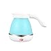 Składany Czajnik Elektryczny Podróżny Elektryczny Przenośny Czajnik Na Gorącą Wodę 0,6L Niebieski (Biały)