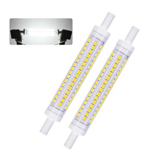 I-SHUNFA R7S LED 118mm Bulbs,10W Cool White 6000K 1100 Lumens Replaces 100W Halogen Bulbs, for Uplighters, Reading Lamps, Non-Dimmable, AC 230V(2 Pack)
