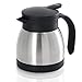 Xavax Isolierkanne 400 ml (kleine Kaffeekanne/Teekanne aus Edelstahl, Thermokanne mit Einhandbedinung und Griff) silber schwarz