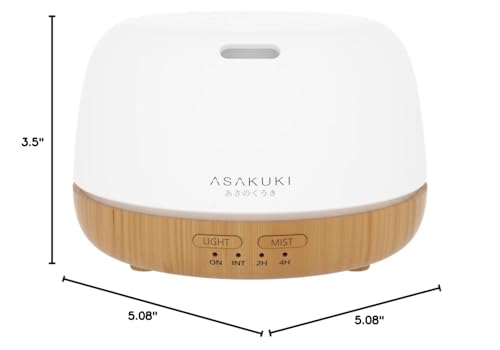 ASAKUKI 500ml Premium, Essential Oil Diffuser with Remote Control, 5 in 1 Ultrasonic Aromatherapy Fragrant Oil Humidifier Vaporizer, Timer and Auto-Off Switch - Image 4